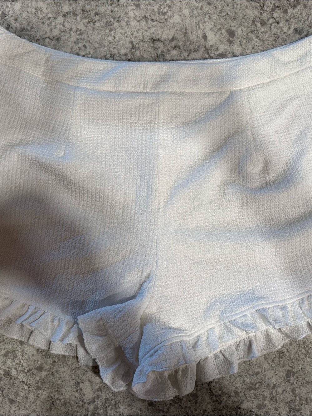 SHEIN White Ruffle Trim Skort Shorts